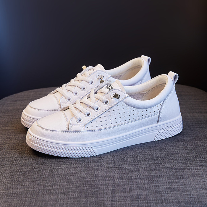 Women's Men's Leather Cavas Shoes
