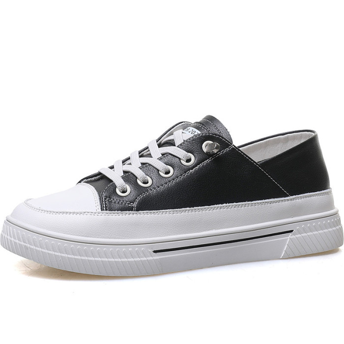 Women's Men's Leather Cavas Shoes