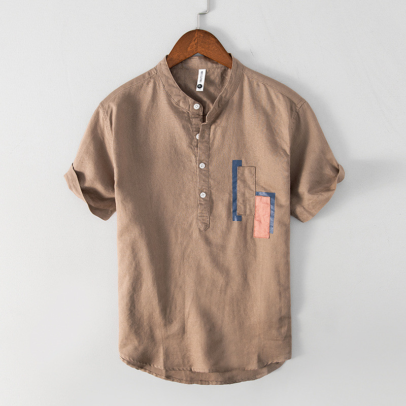 Men's Fashion Denim Short Sleeve Shirts