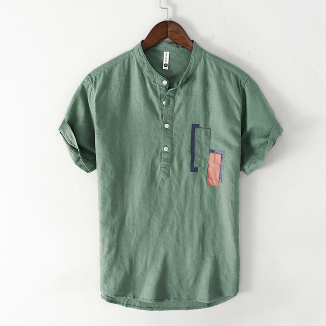 Men's Fashion Denim Short Sleeve Shirts