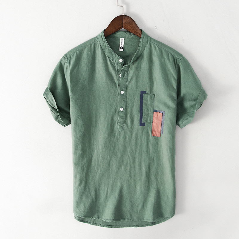 Men's Fashion Denim Short Sleeve Shirts