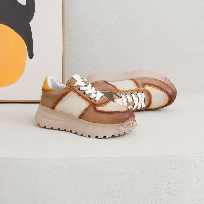 Men's Women's Leather High Heel Casual Shoes