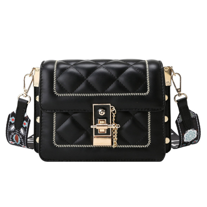 Women's Fashion Leather Metal Closure Shoulder Bag