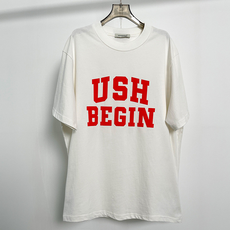 Men's Fashion Cotton Plain Letter T-shirt