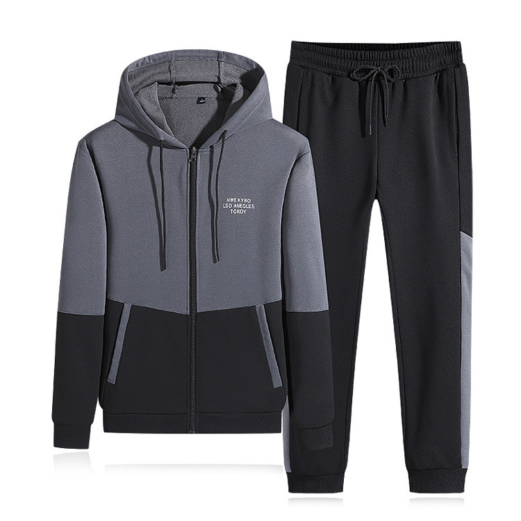 Men's Fashion Winter Sweatshirts Fleece Pants Sets