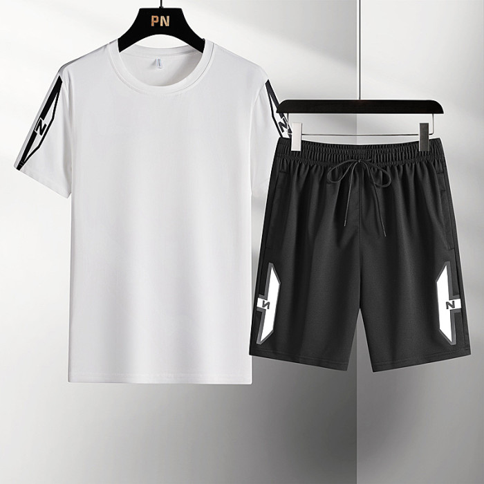 Men's Fashion Cotton T-shirt Shorts Sets