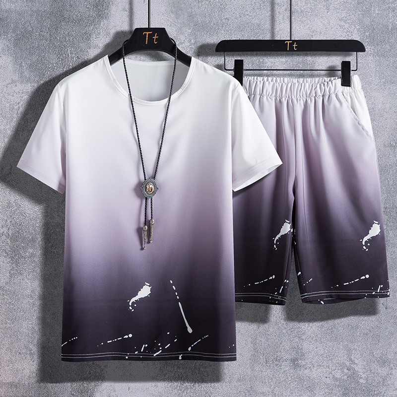 Men's Fashion Summer T-shirt Shorts Sets