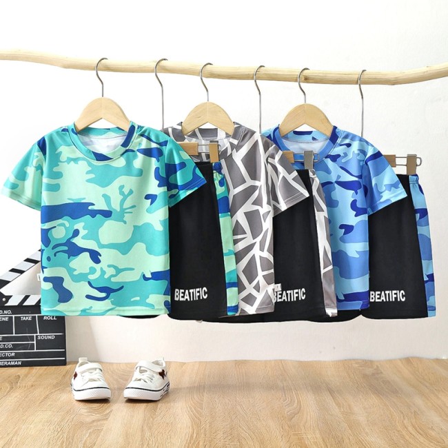 Children's Fashion Sports T-shirt Short Sets