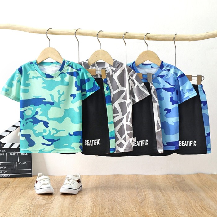 Children's Fashion Sports T-shirt Short Sets