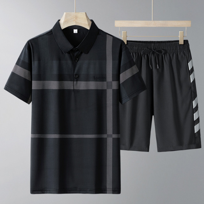 Men's Fashion Summer Cotton T-shirt Shorts Suits