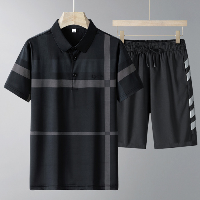 Men's Fashion Summer Cotton T-shirt Shorts Suits