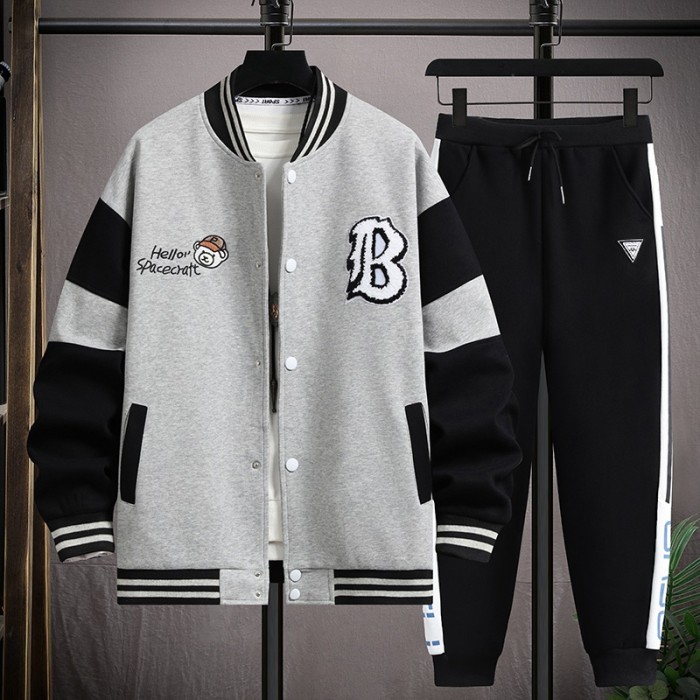 Men's Fashion Winter Zipper Hoodie Jacket Sets