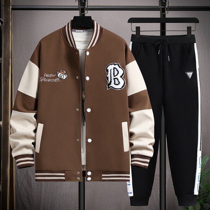 Men's Fashion Winter Zipper Hoodie Jacket Sets
