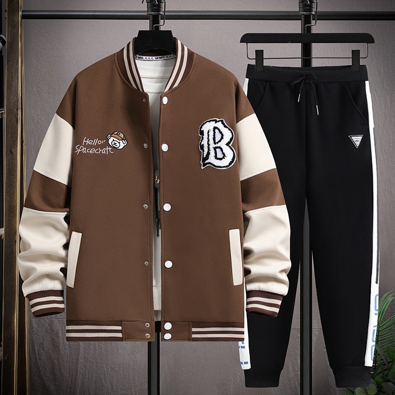 Men's Fashion Winter Zipper Hoodie Jacket Sets