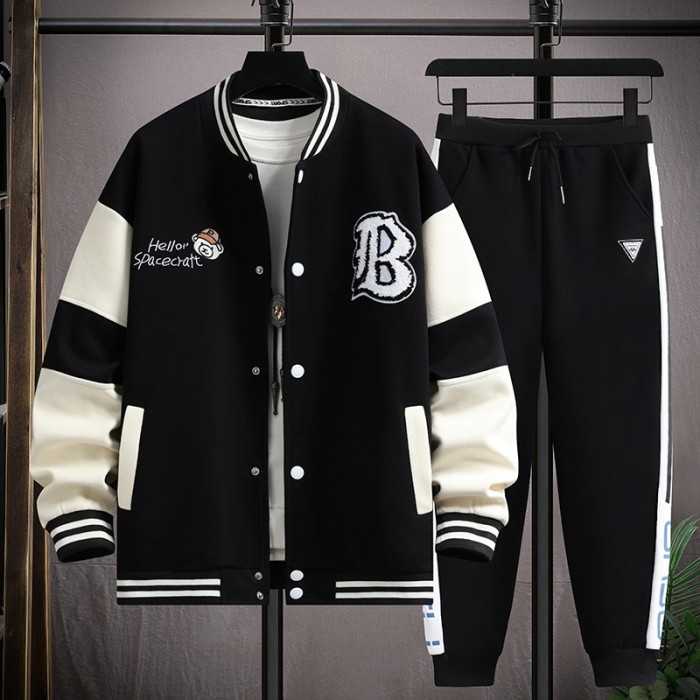 Men's Fashion Winter Zipper Hoodie Jacket Sets