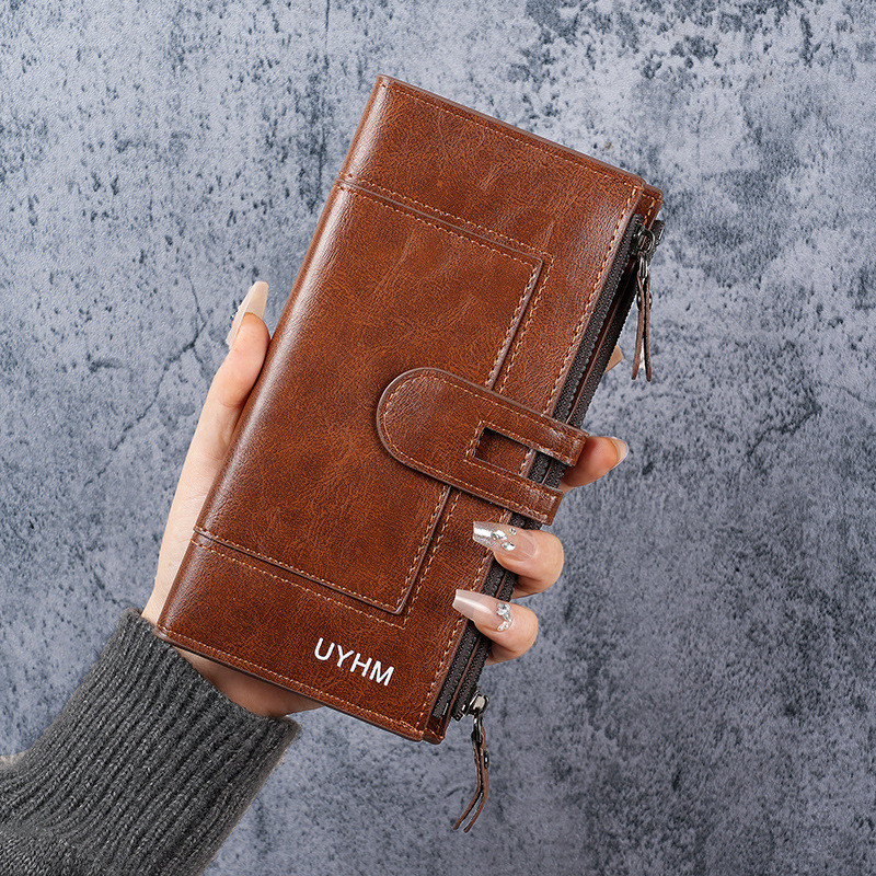 Men's Women's Fashion Leather Long Wallet