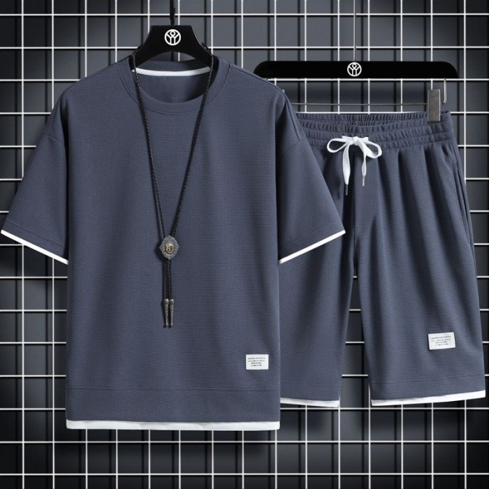 Men's Fashion Summer T-shirt Shorts Sets