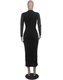 Plus Size Sexy Full Sleeve Hot Diamond Dress MA-147
