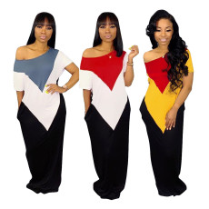 Plus Size Short Sleeve Loose Maxi Dresses TR-930