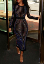 Plus Size Sexy Full Sleeve Hot Diamond Dress MA-147