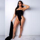 Sexy Women Solid Color Swimwear Sets （with Belt） BN-9153