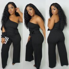 Sexy One Shoulder Hollow Out Jumpsuit OSM-6074