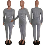 Casual Beading Long Sleeves Two Piece Sets MEM-8248
