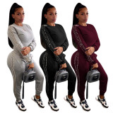 Casual Beading Long Sleeves Two Piece Sets MEM-8248
