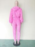 Sexy Fuzzy 3 Piece Sets Hooded Top+Bra+Pants BN-9223