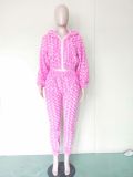 Sexy Fuzzy 3 Piece Sets Hooded Top+Bra+Pants BN-9223