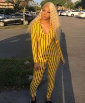 Sexy V Neck Long Sleeve Bodycon Jumpsuit LUO-3051