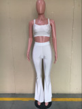Solid Cami Tops Flare Pants Two Piece Sets ORY-5148