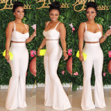 Solid Cami Tops Flare Pants Two Piece Sets ORY-5148