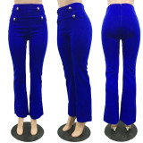 Elegant High Waist Back Zipper Long Pants YS-8180
