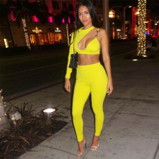 Sexy One Shoulder Asymmetry 2 Piece Pants Set BN-9851