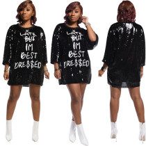 Sexy Letter Sequin Dress SFY-068
