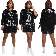 Sexy Letter Sequin Dress SFY-068