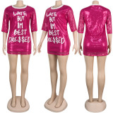 Sexy Letter Sequin Dress SFY-068