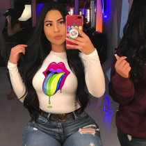 Colorful Eyes Printed Long Sleeve T-shirt LM-8081