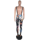 Sexy Sling Print Jumpsuit CHY-1193