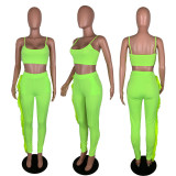 Solid Color Vest Leggings Two Piece Set CHY-1174