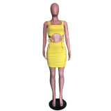 Sexy Solid Color Bandage Slim Mini Dress BN-9232