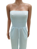 Solid Strapless Sleeveless Wide Lge Jumpsuits TR-1035