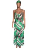 Colorful Striped Sashes Loose Maxi Slip Dress XMY-9034