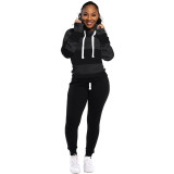 Plus Size Striped Hoodies Long Pants 2 Piece Sets XMY-6005