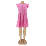 Simple Fashion Casual Solid Color Sleeveless Cake Dress AIL-108