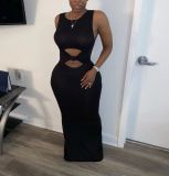 Sexy Simple Solid Color Sleeveless Long Dress SFY-151