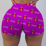 Plus Size Sexy Printed Bodycon Mini Shorts LUO-3090