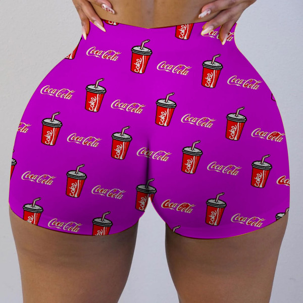 Plus Size Sexy Printed Bodycon Mini Shorts LUO-3090