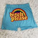 Plus Size Printed Sexy Skinny Mini Shorts SHD-9311